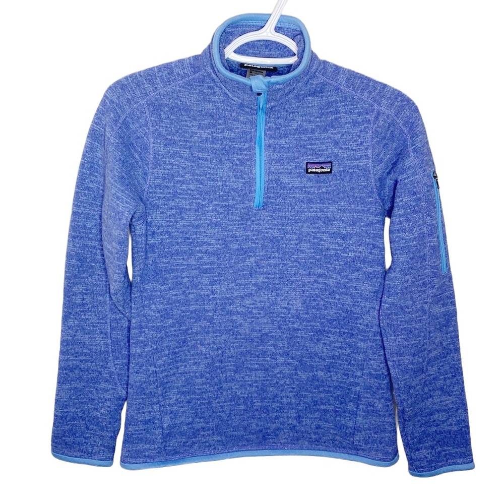Patagonia better sweater quarter zip fleece pullover in railroad blue size XS